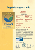 EMAS Certificate of Registration
